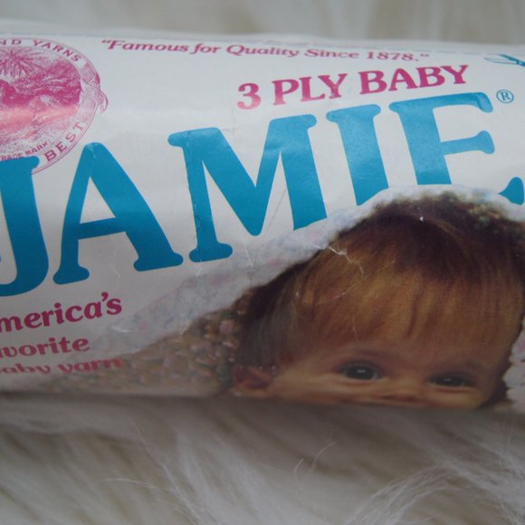 Vintage Lot of 10 Skeins JAMIE BABY Lion Brand Yarns 3 Ply Bear Brand Winfant